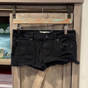 BULLHEAD Black Distressed Denim/Jean Shorts,Juniors,Size 7